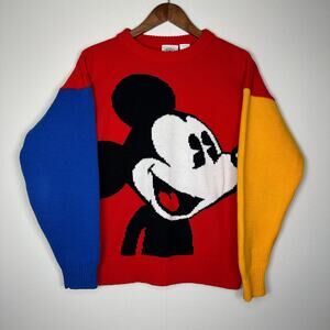Vintage Disney Mickey & Co. Color Block Knit Sweater